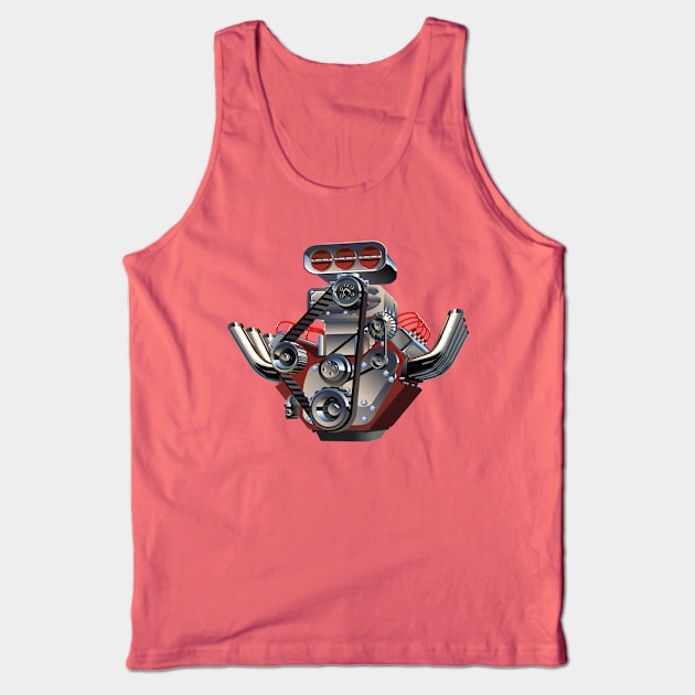 Cartoon Turbo Engine Tank Top by Mechanik